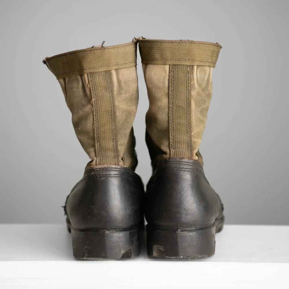 Vintage 1960s Army Vietnam Era Jungle Boots Spike Protective Mens 8.5